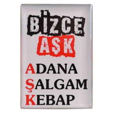 Adana Themed Epoxy Dome Rectangle Souvenir Fridge Magnet 80x55 mm - 9