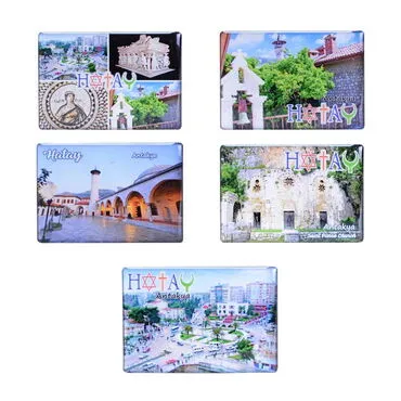 Hatay Themed Epoxy Dome Rectangle Souvenir Fridge Magnet 80x55 cm - 3