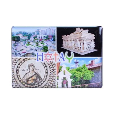 Hatay Themed Epoxy Dome Rectangle Souvenir Fridge Magnet 80x55 cm - 6