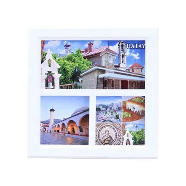 Hatay Themed Big Wooden Printed Frame 210x210 mm - 5