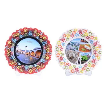 Toptan Hatay Temalı Çini Myros Resim Tabak 18 cm - 4