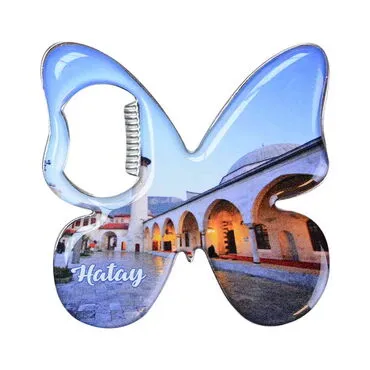 Toptan Hatay Temalı Myros Metal Kelebek Açacak Magnet 70x70 mm - 4