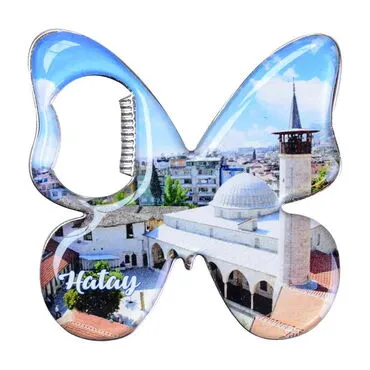 Toptan Hatay Temalı Myros Metal Kelebek Açacak Magnet 70x70 mm - 5