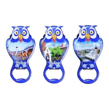 Toptan Hatay Temalı Myros Metal Baykuş Açacak Magnet 88x47 mm - 3