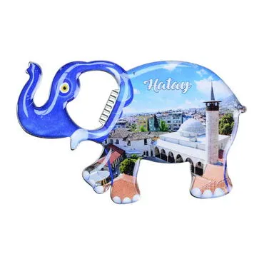 Hatay Themed Elephant Shaped Metal Magnetic Bottle Opener 98x61 mm - 5