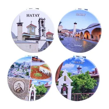 Toptan Hatay Temalı Myros Yuvarlak Özelleştirilmiş Pu Ayna 72x11 mm - 3