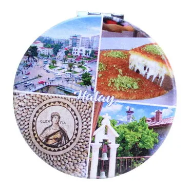 Toptan Hatay Temalı Myros Yuvarlak Özelleştirilmiş Pu Ayna 72x11 mm - 7