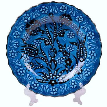 Turkish Ceramic Turquoise Plate 18 Cm - 8