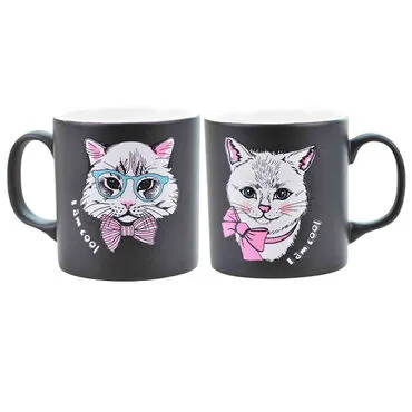 Toptan Kedi Temalı Seramik Renkli Kupa - 15
