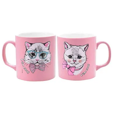 Toptan Kedi Temalı Seramik Renkli Kupa - 19