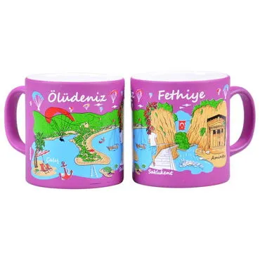 Fethiye Region Themed Customised Serigraphy Printed Ceramic Mug 82x90 mm - 12