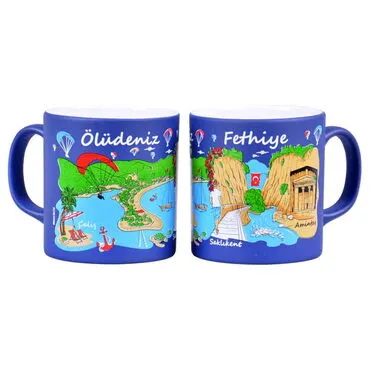 Fethiye Region Themed Customised Serigraphy Printed Ceramic Mug 82x90 mm - 14