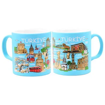 Toptan Türkiye Temalı Serami̇k Yöresel Kupa T 82*90 Mm - 14