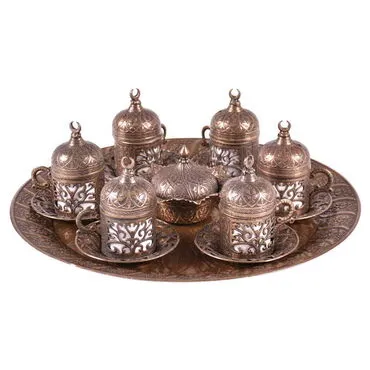 Toptan 6'li̇ Zamak Kahve Seti̇  - 8