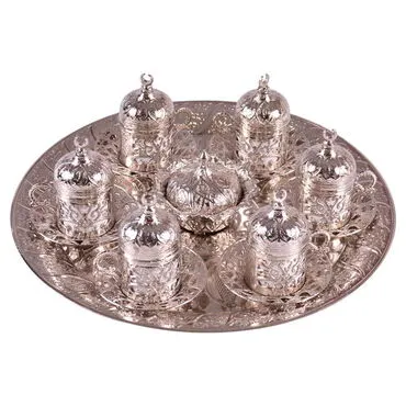 Toptan 6'li̇ Zamak Kahve Seti̇  - 9