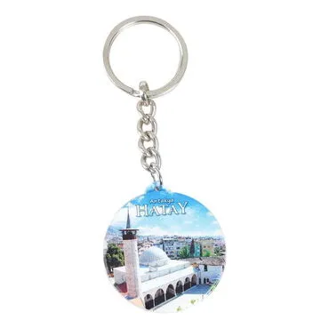 Hatay Themed Customised UV Printed Plastic Base Square Keyring 38x100 mm