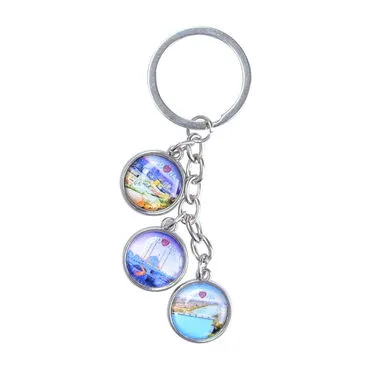 Adana Themed Myros Keychain With 3 Charms - Round 40x90 mm