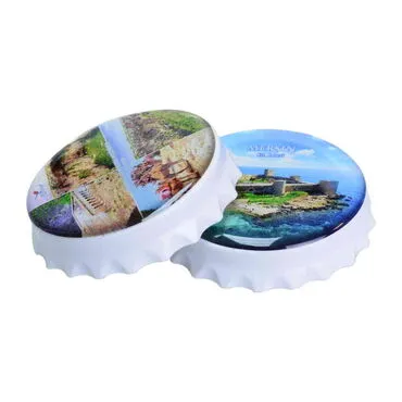 Mersin Themed Round Cap Shaped Magnetic Bottle Opener 63x15 mm - 3