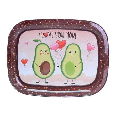 Avocado Themed Custom Printed Metal Tin Tray