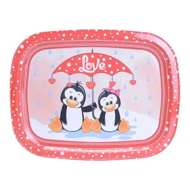 Penguen Themed Custom Printed Metal Tin Tray