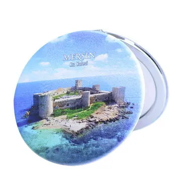 Mersin Themed Customised Uv Printed Round Compact Mirror 72x11 mm - 2
