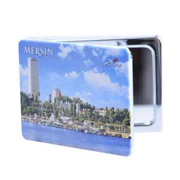 Mersin Themed Customised Uv Printed Rectangle Compact Mirror 85x62x11 mm - 2