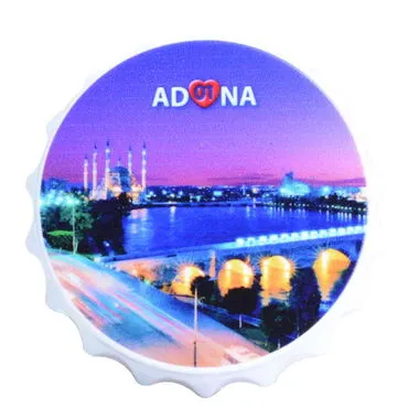 Adana Themed Customised Uv Printed Bottle Cap Shaped Plastic Base  Bottle Opener  63x15 mm - 3