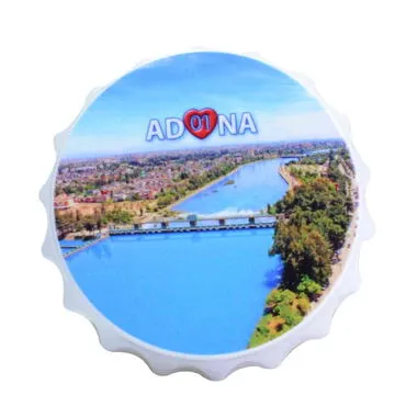 Adana Themed Customised Uv Printed Bottle Cap Shaped Plastic Base  Bottle Opener  63x15 mm - 4