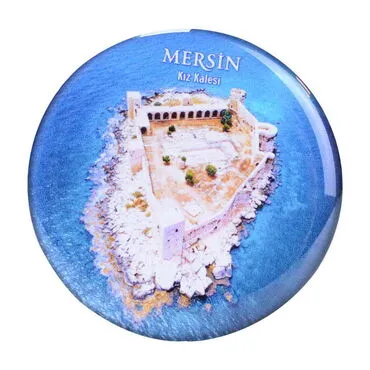 Wholesale Mersin Themed Myros Round Refrigerator Magnet 67 mm - 9