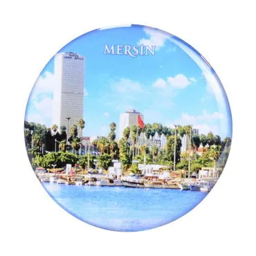 Wholesale Mersin Themed Myros Round Refrigerator Magnet 67 mm - 10