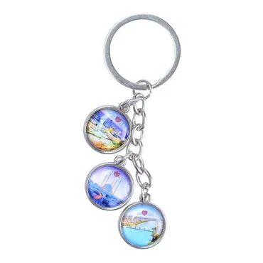 Adana Themed Myros Keychain With 3 Charms - Round 40x90 mm - 2