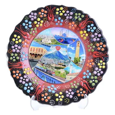 Toptan Adana Temalı Çini Myros Resim Tabak 12 cm - 6
