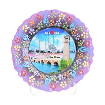 Toptan Adana Temalı Çini Myros Resim Tabak 12 cm - 7