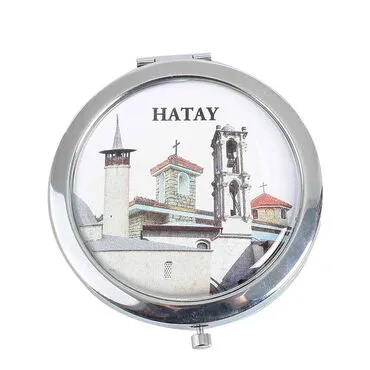 Hatay Themed Customised Metal Epoxy Travel Make Up Compact Mirror 70x11 mm - 5