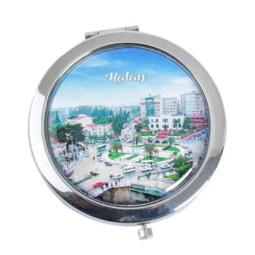 Hatay Themed Customised Metal Epoxy Travel Make Up Compact Mirror 70x11 mm - 7