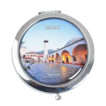 Hatay Themed Customised Metal Epoxy Travel Make Up Compact Mirror 70x11 mm - 8