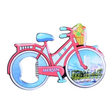 Wholesale Mersin Themed Myros Metal Bicycle Bottle Opener Refrigerator Magnet 100x65 mm - 3