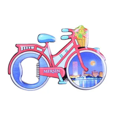 Wholesale Mersin Themed Myros Metal Bicycle Bottle Opener Refrigerator Magnet 100x65 mm - 4