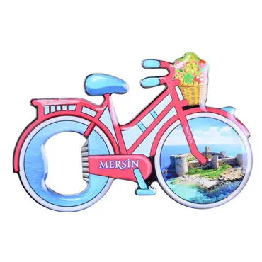 Wholesale Mersin Themed Myros Metal Bicycle Bottle Opener Refrigerator Magnet 100x65 mm - 5