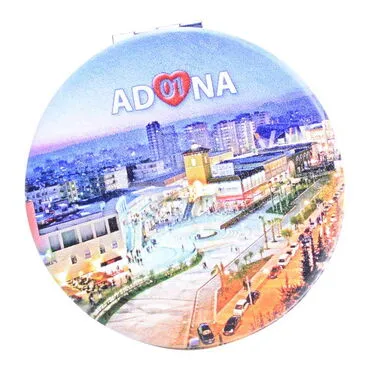 Adana Themed Customised Uv Printed Round Compact Mirror 72x11 mm - 4