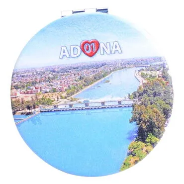 Adana Themed Customised Uv Printed Round Compact Mirror 72x11 mm - 6