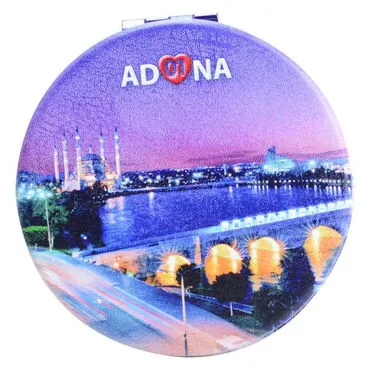 Adana Themed Customised Uv Printed Round Compact Mirror 72x11 mm - 7