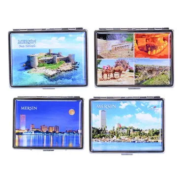 Toptan Mersin Temalı Myros Metal Büyük Sigara Tabakası 103x80x11 mm - 4
