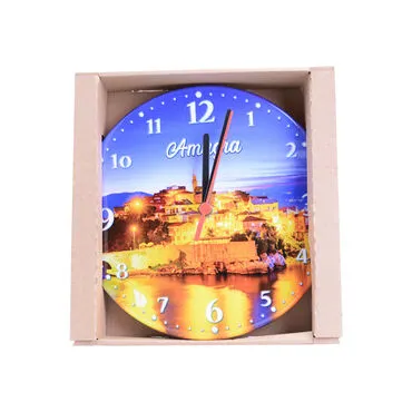 Amasra Themed Epoxy Wall Clock Home Decoration 20 Cm - 3
