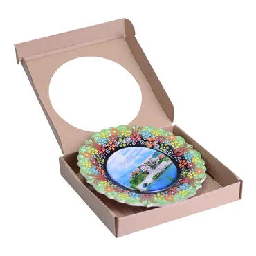 Toptan Amasra Temalı Çini Myros Resim Tabak 18 cm - 2