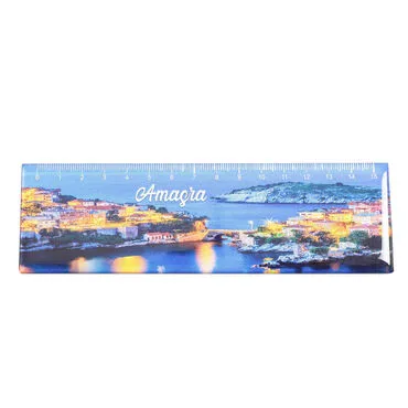 Amasra Themed Epoxy Dome Souvenir Magnetic Ruler Magnet 165x50 mm
