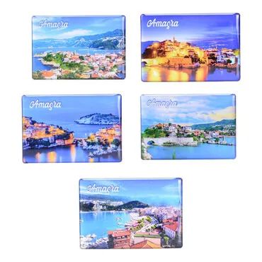 Amasra Themed Epoxy Dome Rectangle Souvenir Fridge Magnet 80x55 cm - 2
