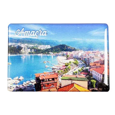 Amasra Themed Epoxy Dome Rectangle Souvenir Fridge Magnet 80x55 cm - 3