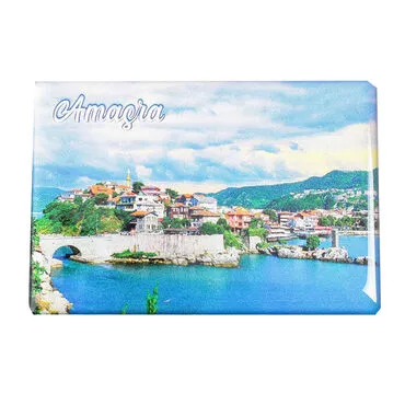 Amasra Themed Epoxy Dome Rectangle Souvenir Fridge Magnet 80x55 cm - 4