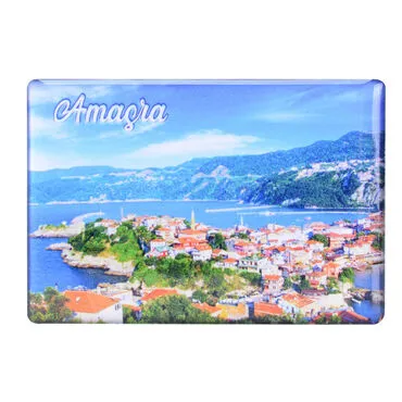 Amasra Themed Epoxy Dome Rectangle Souvenir Fridge Magnet 80x55 cm - 7